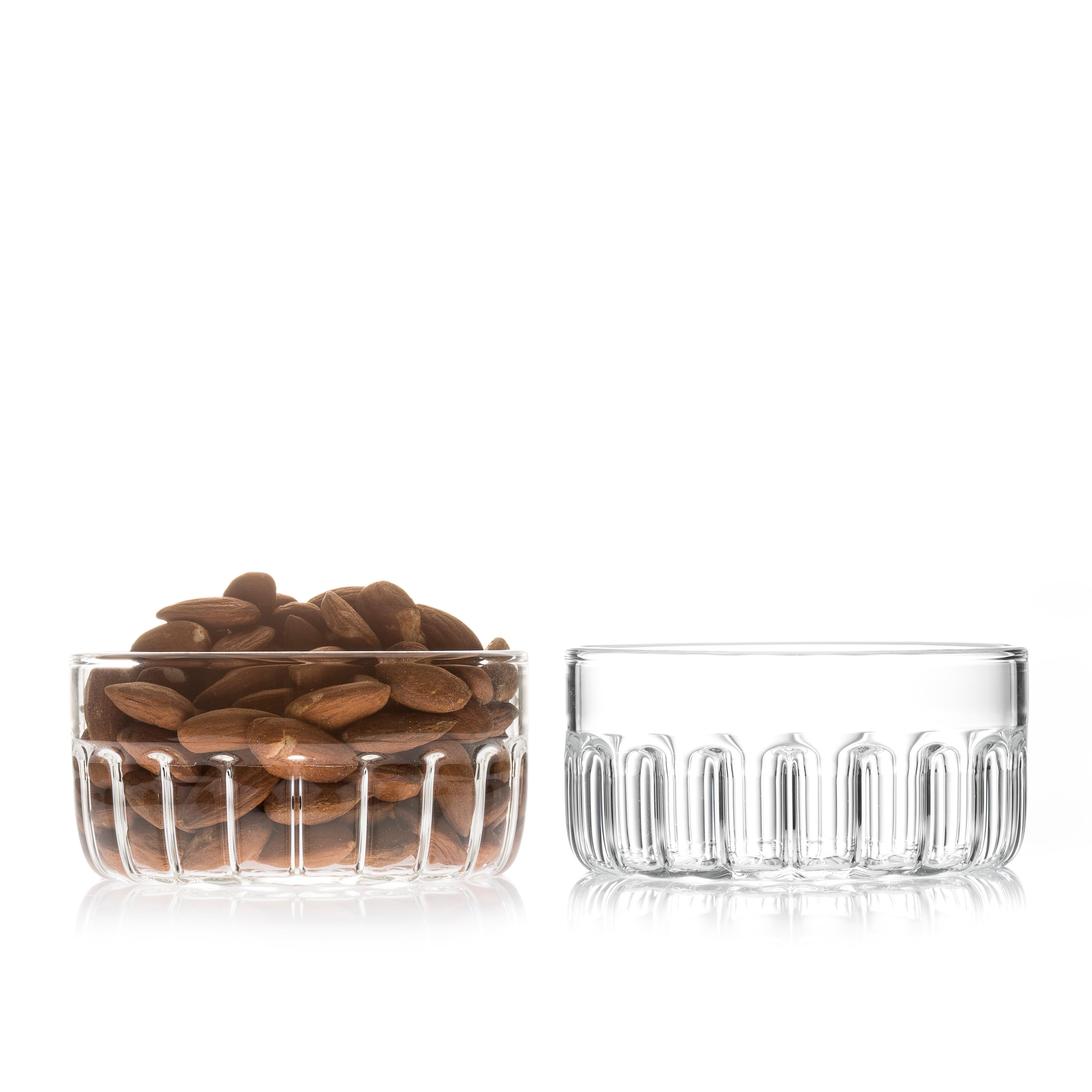 Hand-Crafted fferrone Contemporary Four Tumblers with Large and Medium Finger Bowls For Sale