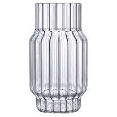 fferrone Contemporary Handcrafted Czech Fluted Glass Albany Medium Vase 