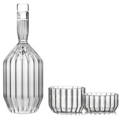 fferrone Contemporary Liqueur Decanter with Large and Medium Finger Bowls