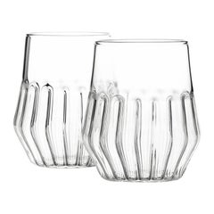 fferrone Set of 2 of Czech Clear Contemporary Mixed Medium Glasses