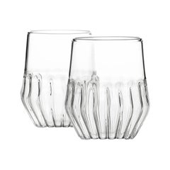 fferrone Set of 2 of Czech Clear Contemporary Mixed Small Glasses