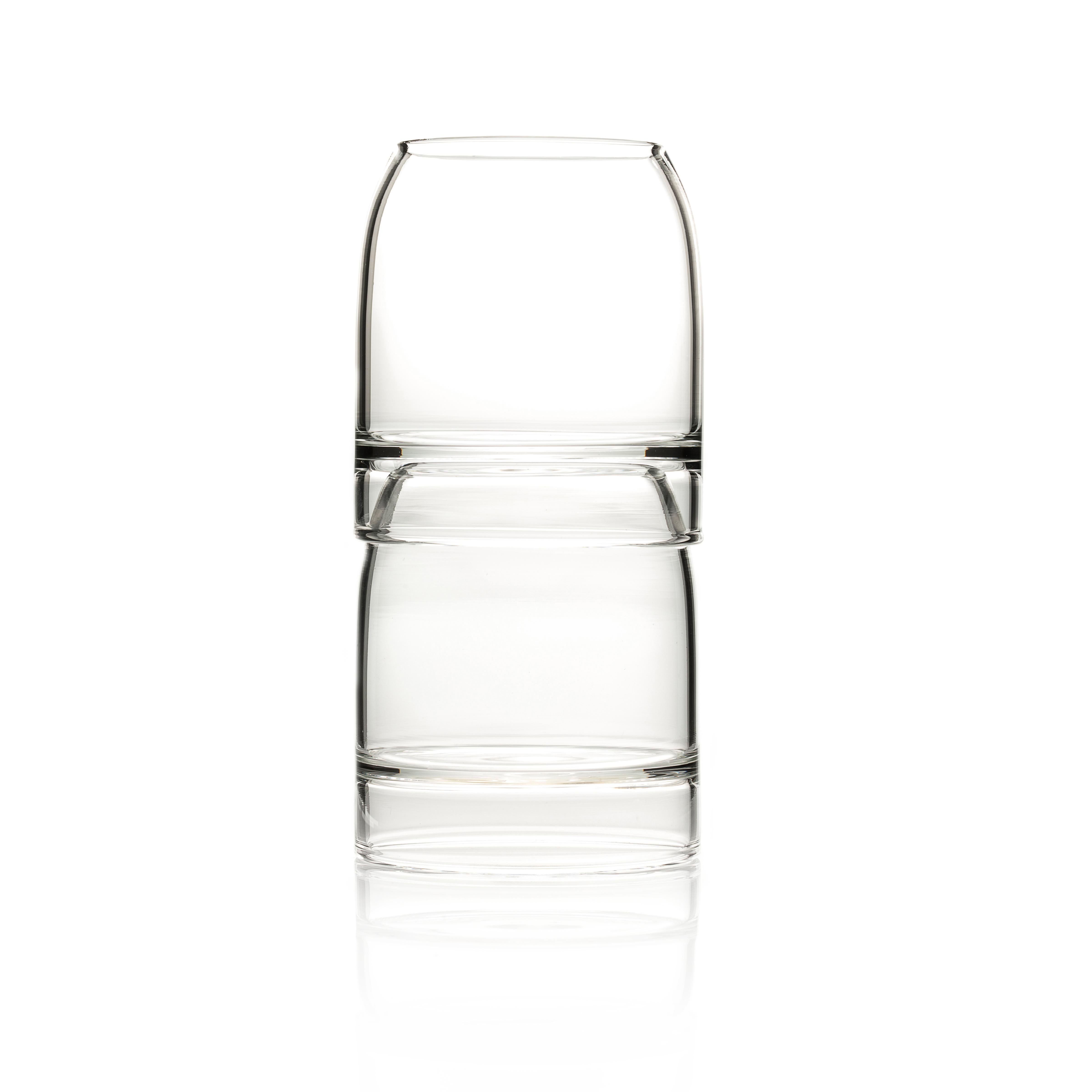 Fferrone Set aus zwei Contemporary Handcrafted Clear Czech glass Whiskey Gläsern  (Tschechisch) im Angebot
