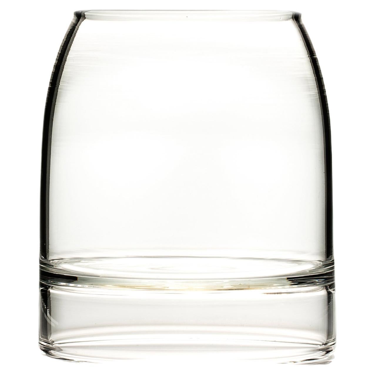 fferrone Set of Two Contemporary Handcrafted Clear Czech glass Whiskey Glasses  For Sale