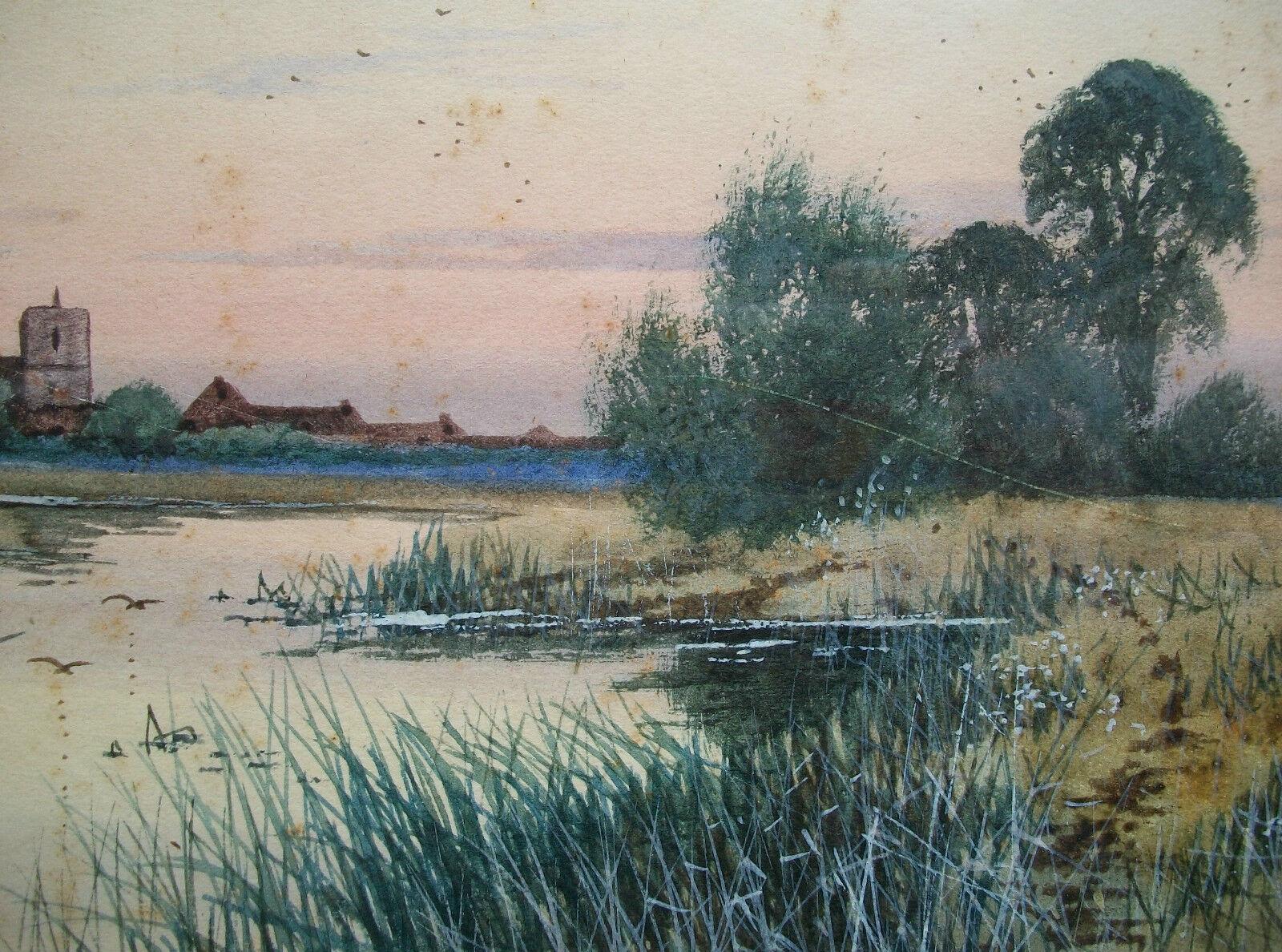 F.G. FRASER - Cambridge River View - Watercolor - Framed - U.K. - 19th Century In Good Condition For Sale In Chatham, ON