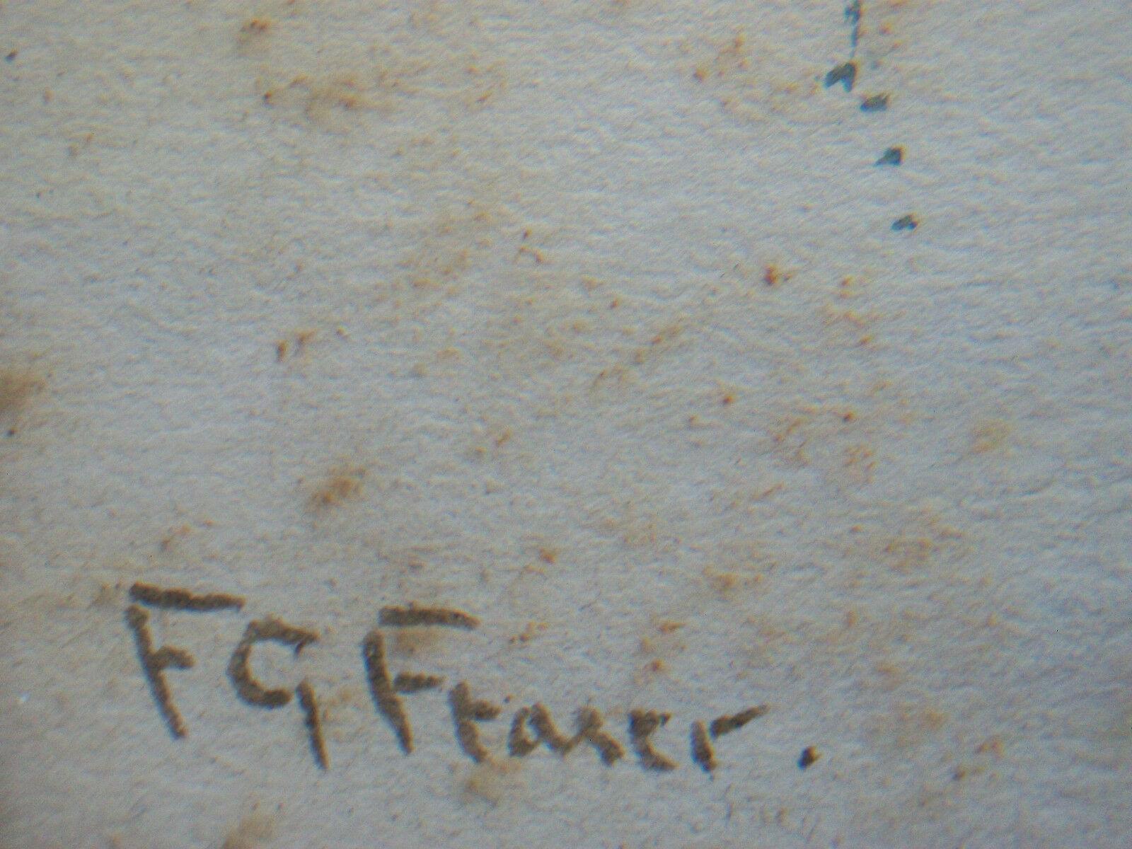 Vetro F.G. FRASER - Veduta del fiume di Cambridge - Acquerello - Incorniciato - K.K. - XIX secolo in vendita