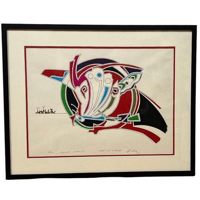 "Bull and Butterfly" Lithograph signed F.G.Silva