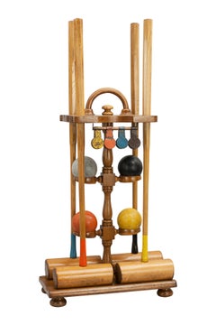 F.H Ayres Croquet Set on Original Stand
