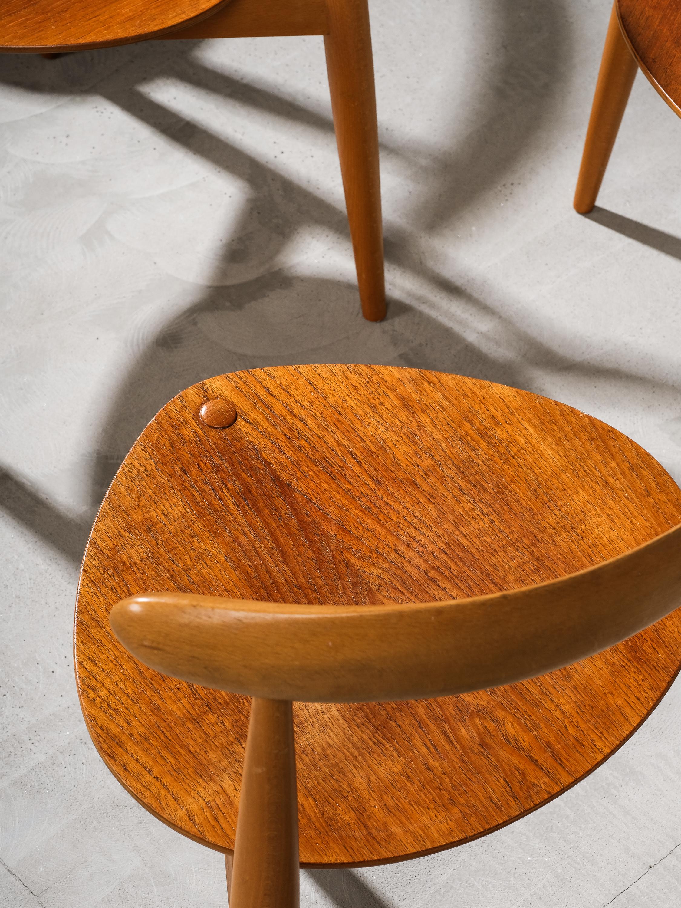 Sedie da pranzo modello FH4103 Heart di Hansen per Fritz Hansen, Danimarca, anni '50 in vendita 6