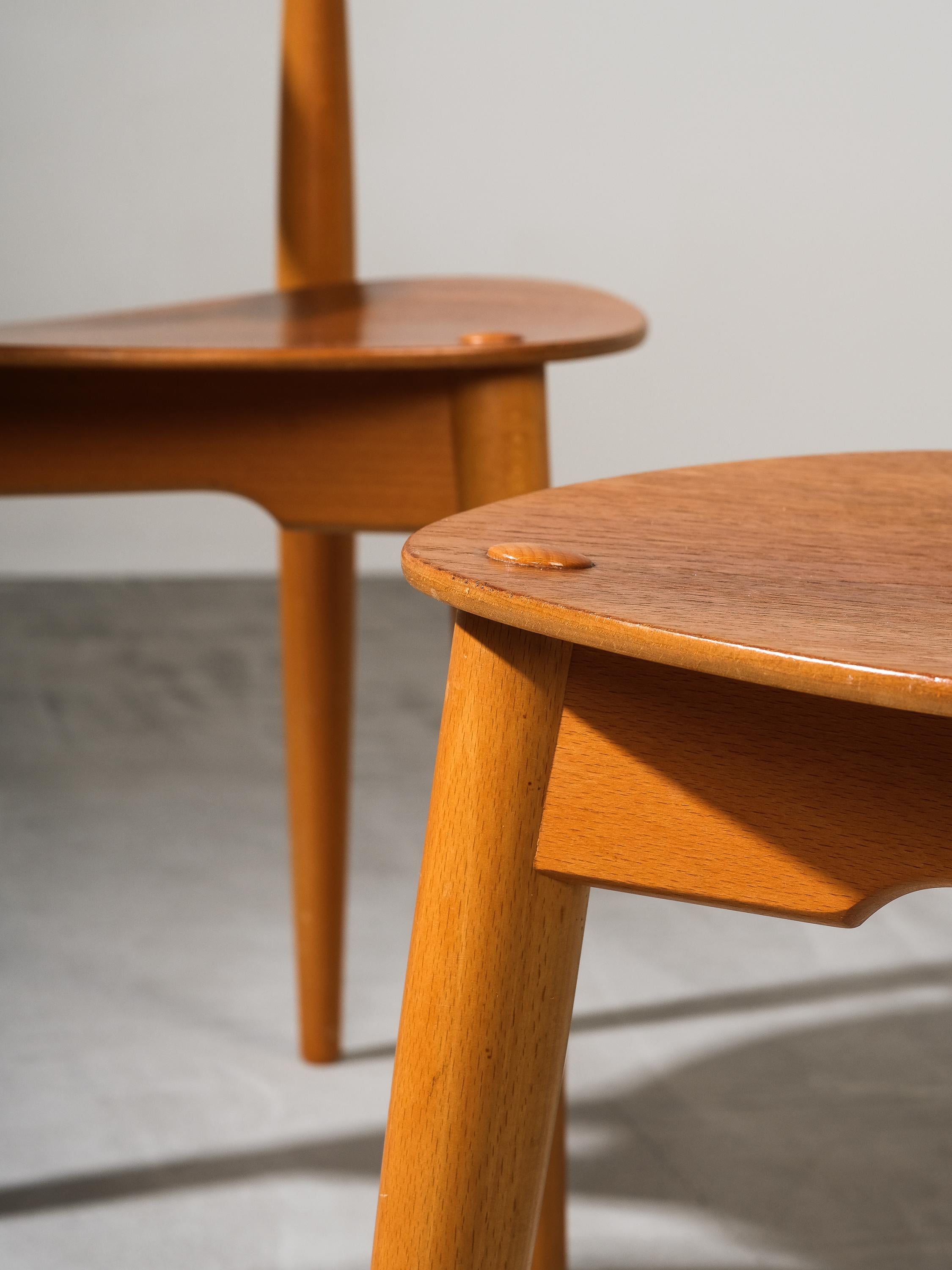 Sedie da pranzo modello FH4103 Heart di Hansen per Fritz Hansen, Danimarca, anni '50 in vendita 7