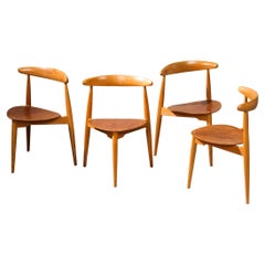 Modèle FH4103 Chaises de salle à manger en forme de cœur par Hans Wegner pour Fritz Hansen, Danemark, années 1950