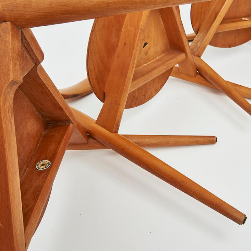FH4602 dining set by Hans J. Wegner, 6 chairs + table for Fritz Hansen, 1950s 2