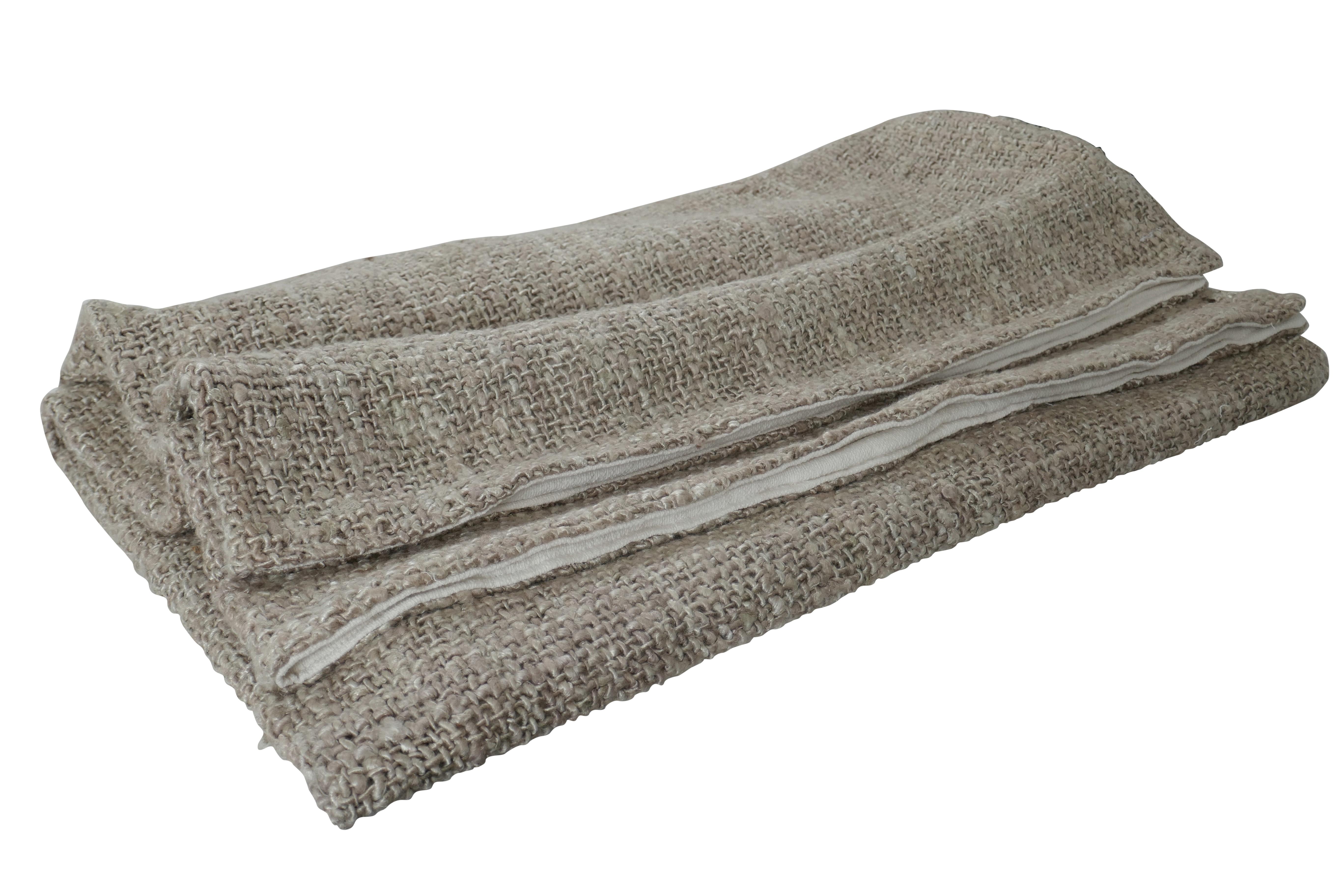 Hand-Crafted FI Italian Woven Linen Throw For Sale