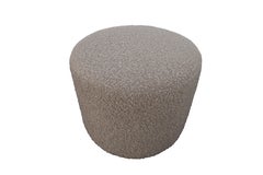 Pouf cylindrique en peau de mouton camel ultra-luxe FI