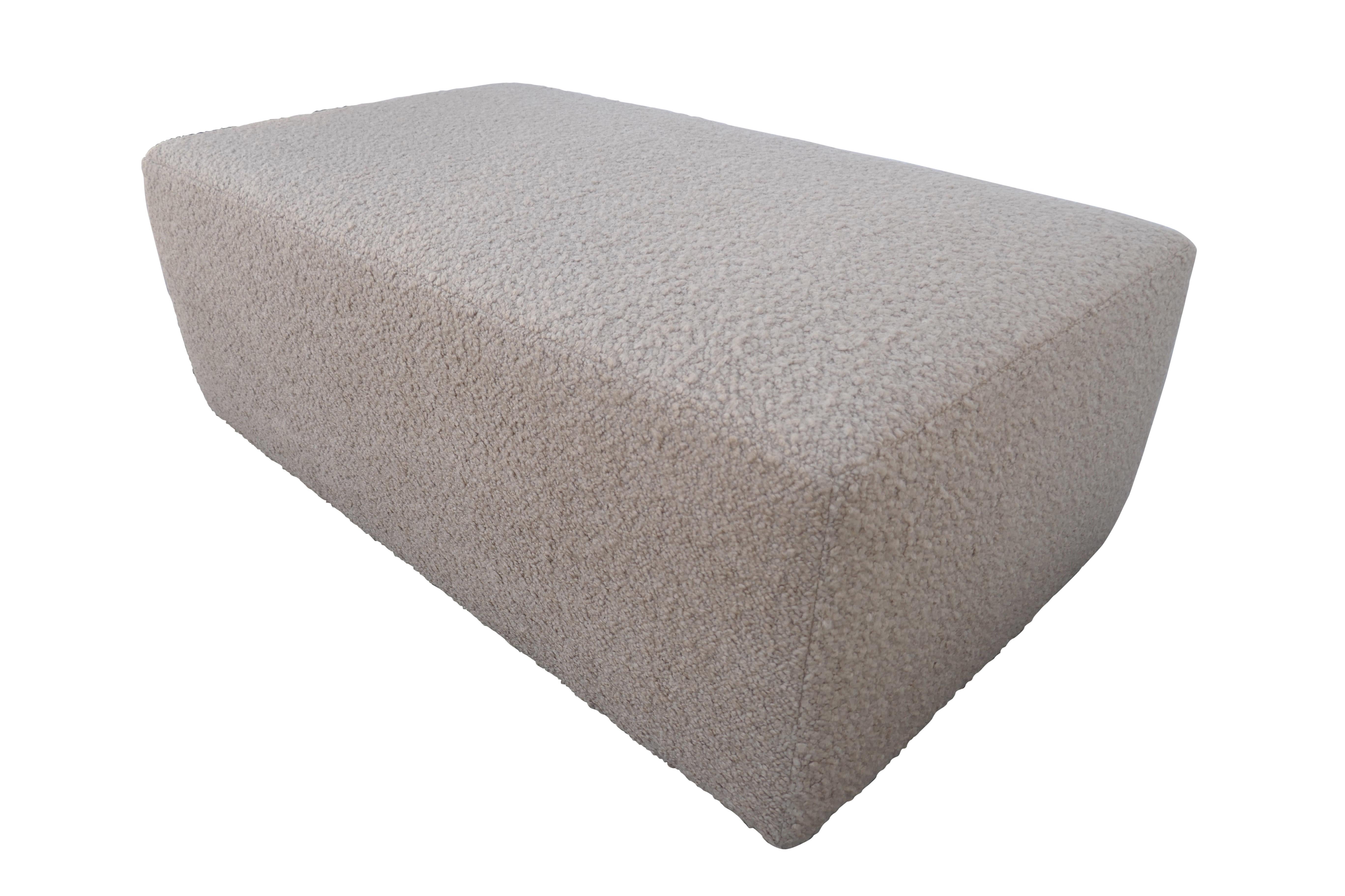 American FI Ultra-Luxe Camel Shearling Ottoman, Large For Sale
