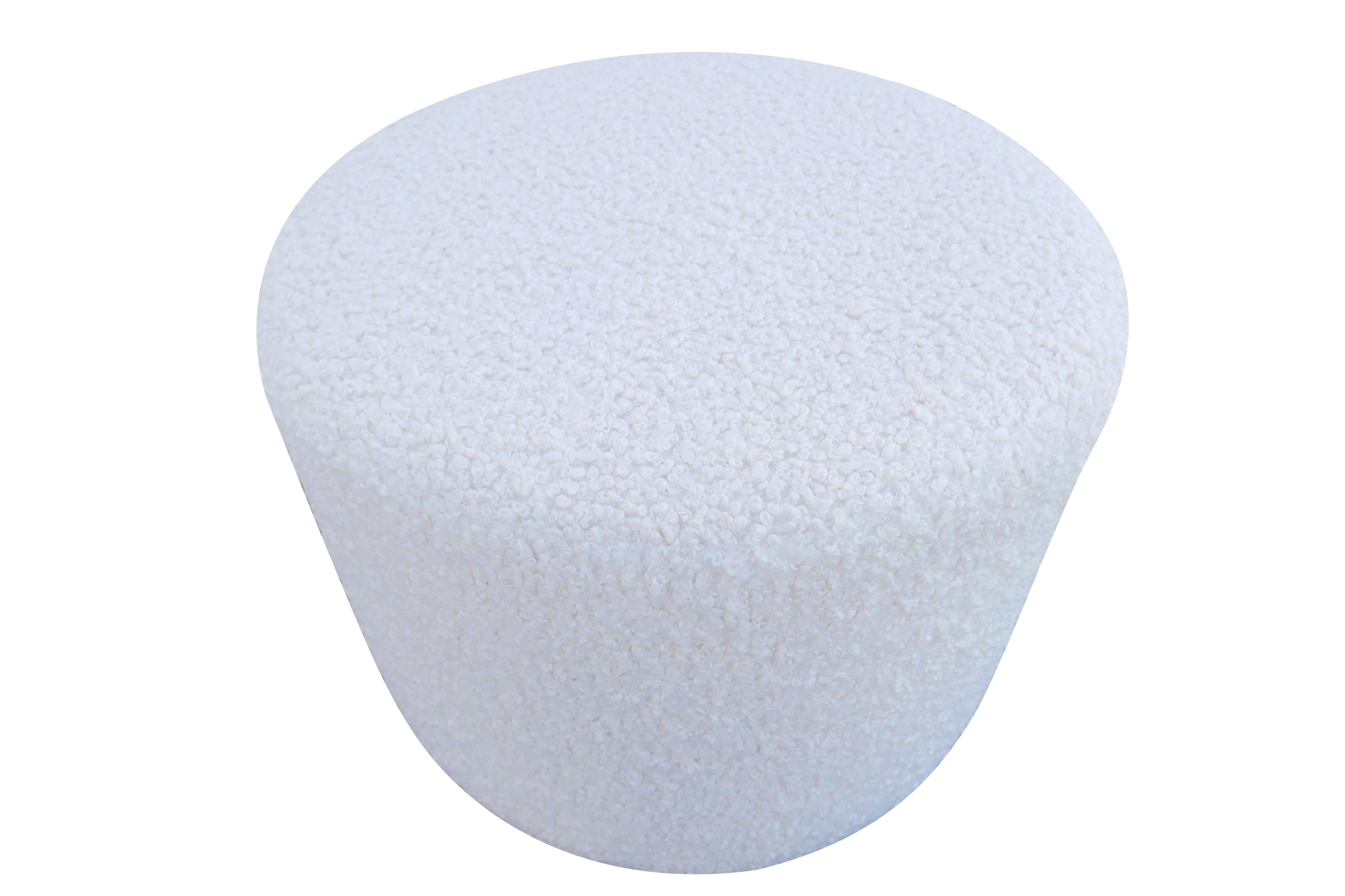 American FI Ultra-Luxe Cloud Shearling Cylinder Ottoman For Sale