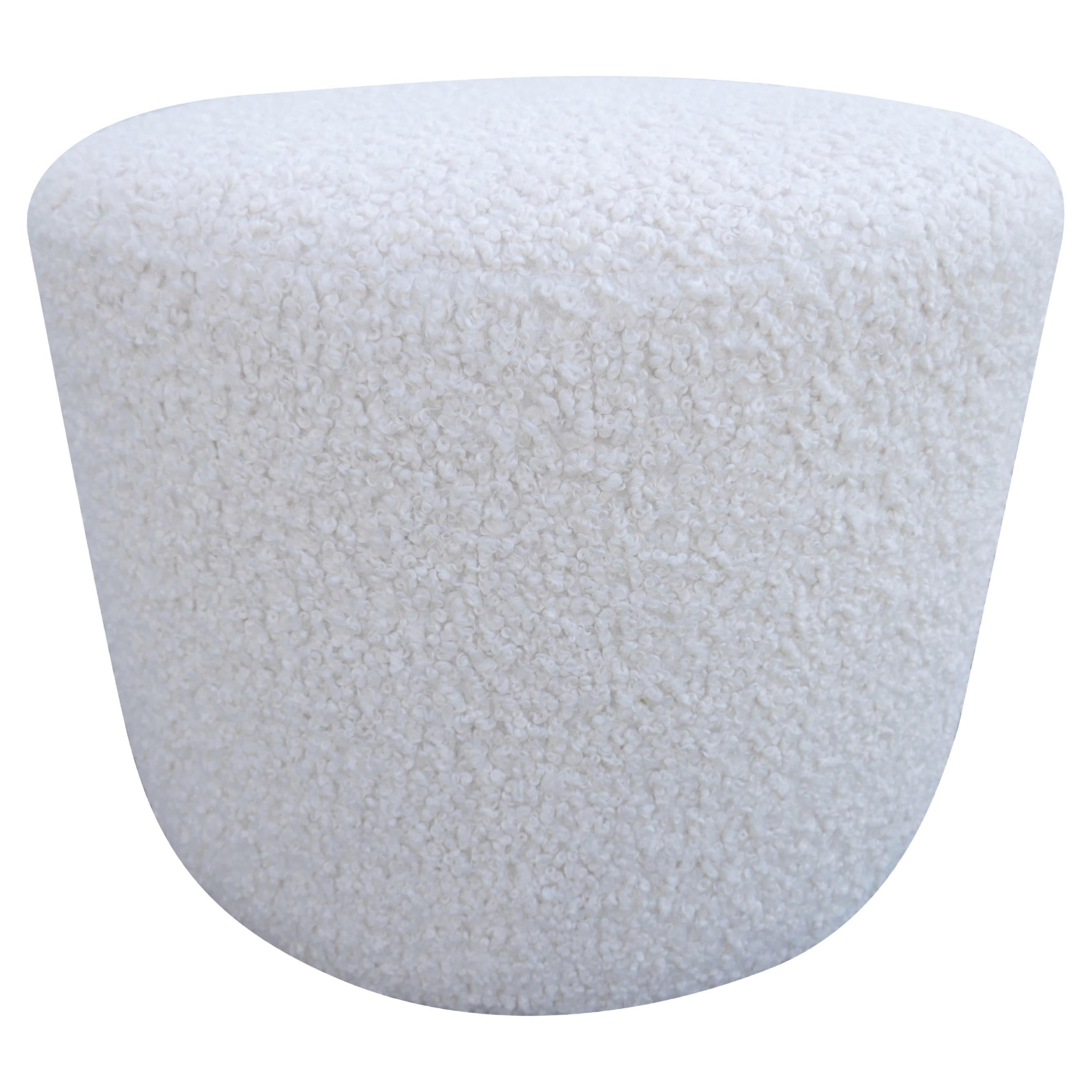 FI Ultra-Luxe Cloud Shearling Cylinder Ottoman For Sale