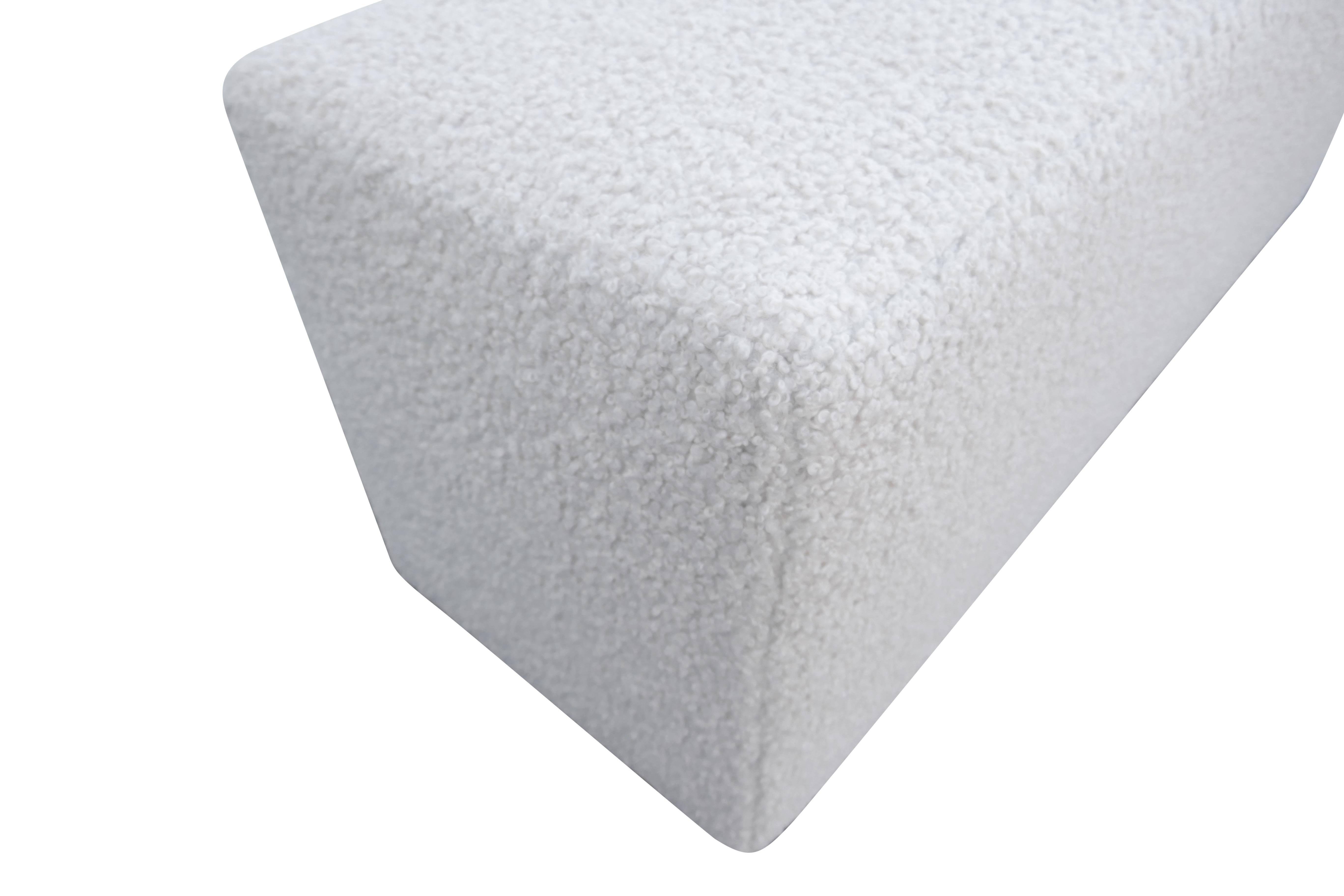 American FI Ultra-Luxe Cloud White Shearling Bench / Ottoman For Sale