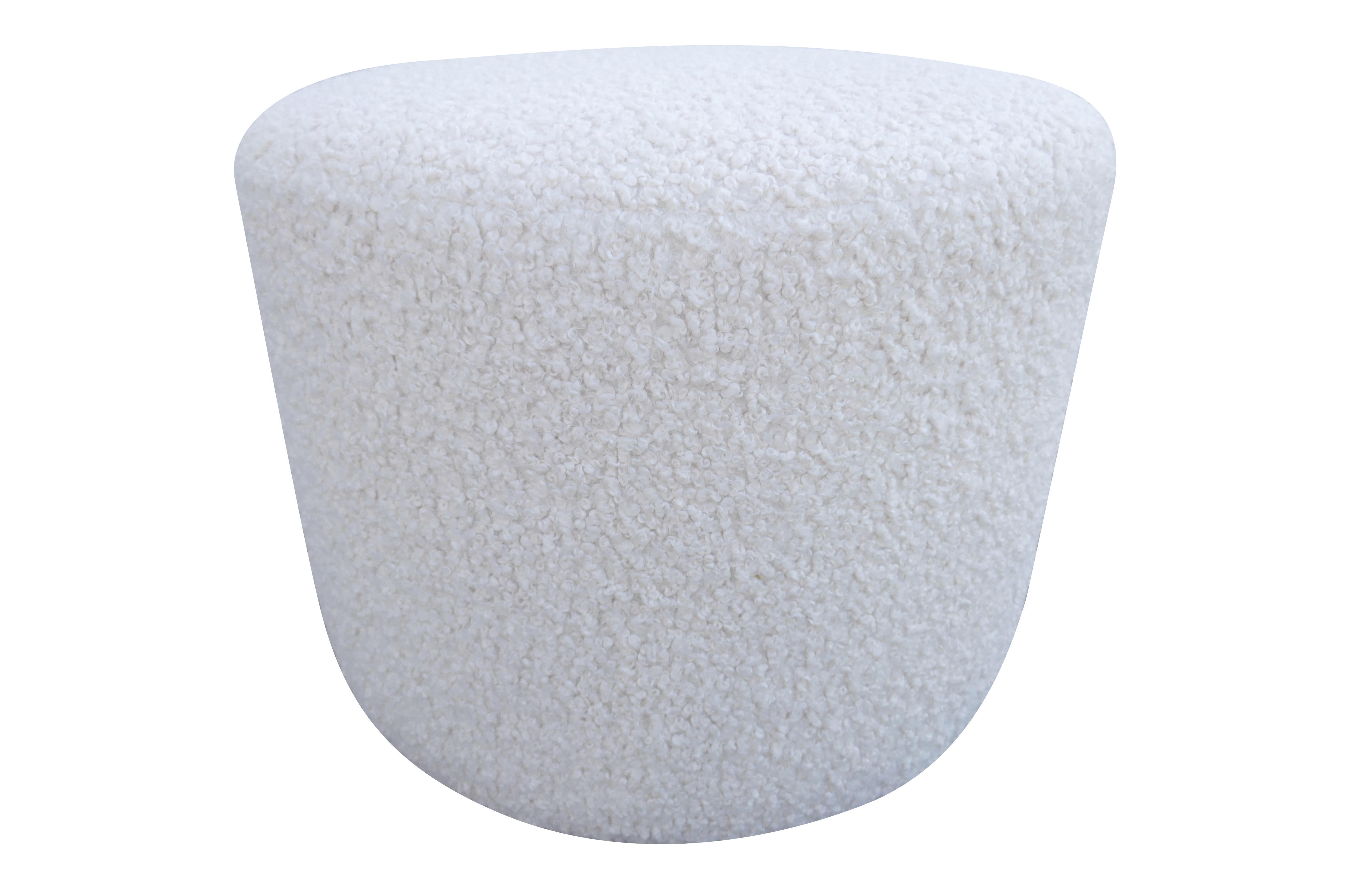 Contemporary FI Ultra-Luxe Cloud White Shearling Bench / Ottoman For Sale