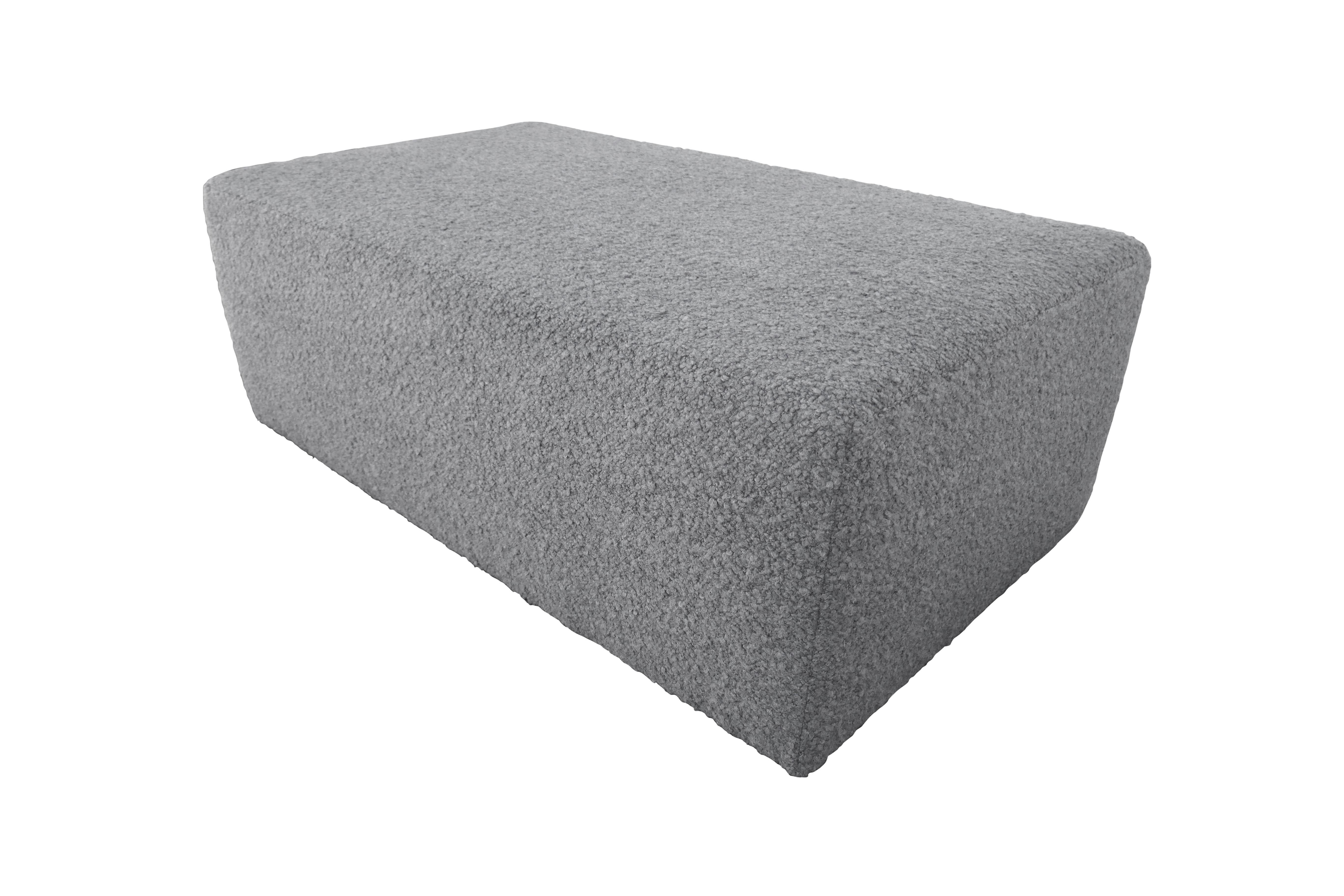 American FI Ultra-Luxe Pebble Shearling Ottoman, Large For Sale