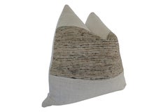 Oreiller en Lin Filé à la Main Français et Soie Roulée Italienne FI Vintage / 24 po. x 24 po.