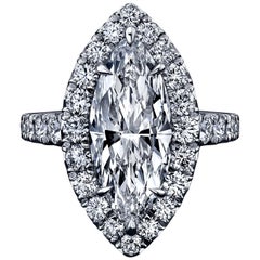 FIA Certified Elegant 3.80 Carat Marquise Diamond Ring