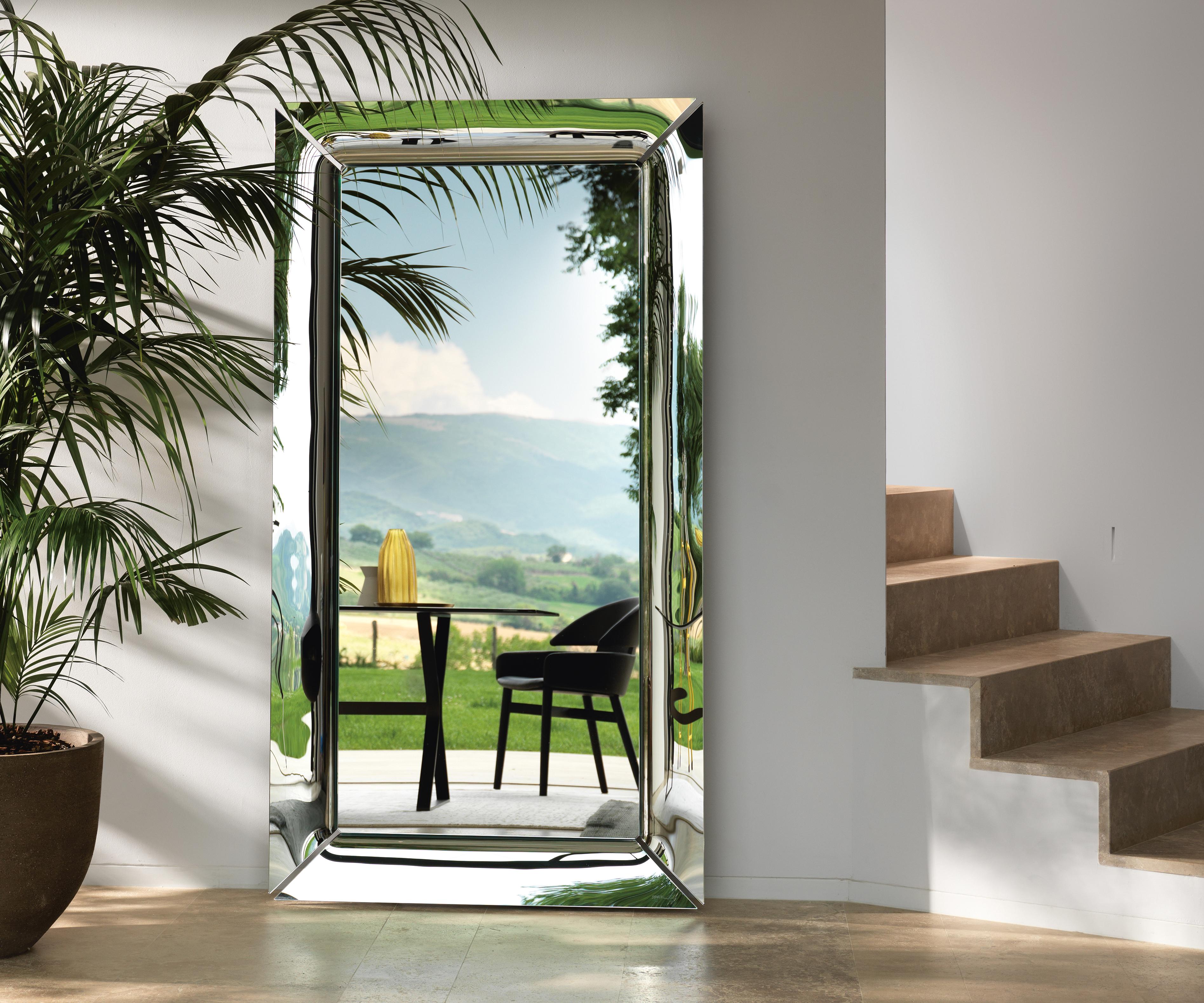 italien Fiam Caadre 444 Miroir sur pied en verre avec pieds amovibles:: de Philippe Starck en vente