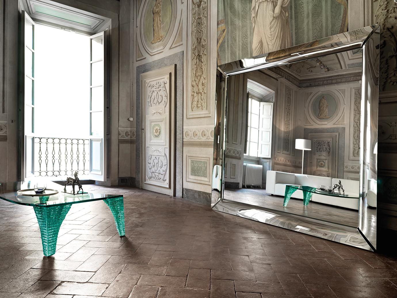 Standspiegel aus Glas mit abnehmbaren Füßen, Fiam Caadre 500, von Philippe Starck im Angebot 5