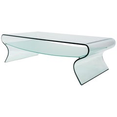 FIAM 'Charlotte' Curved Glass Coffee Table by Prospero Rasulo