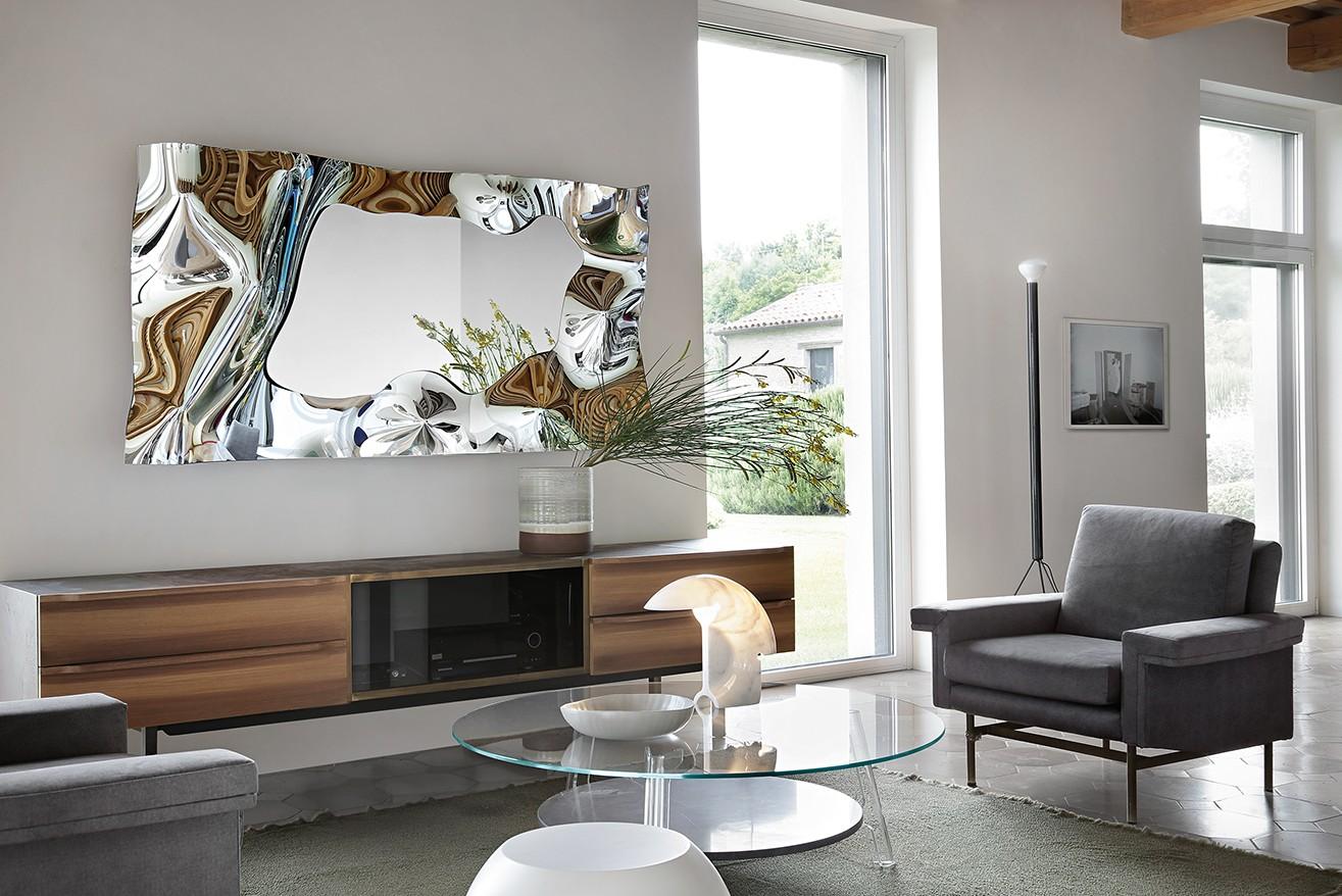 Modern Fiam Italia Christine Mirror by Helidon Xhixha & Dante O. Benini Luca For Sale