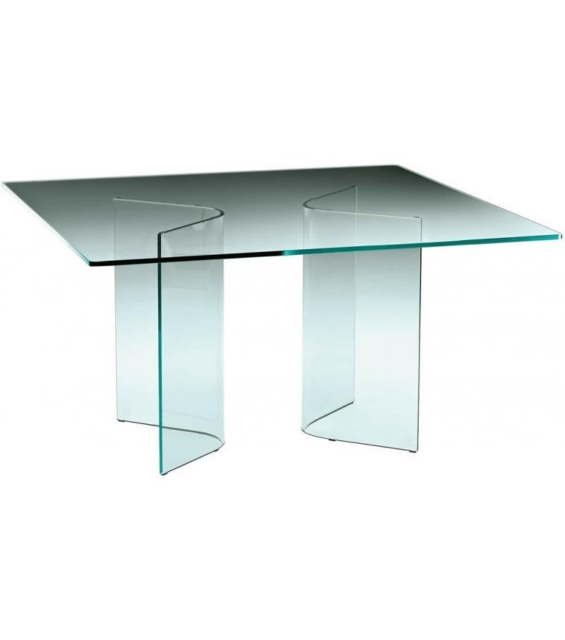 Italian Fiam Italia Customizable All Glass Corner Table by CRS Fiam For Sale