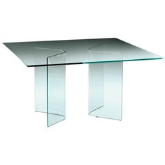 Fiam Italia Customizable All Glass Corner Table by CRS Fiam