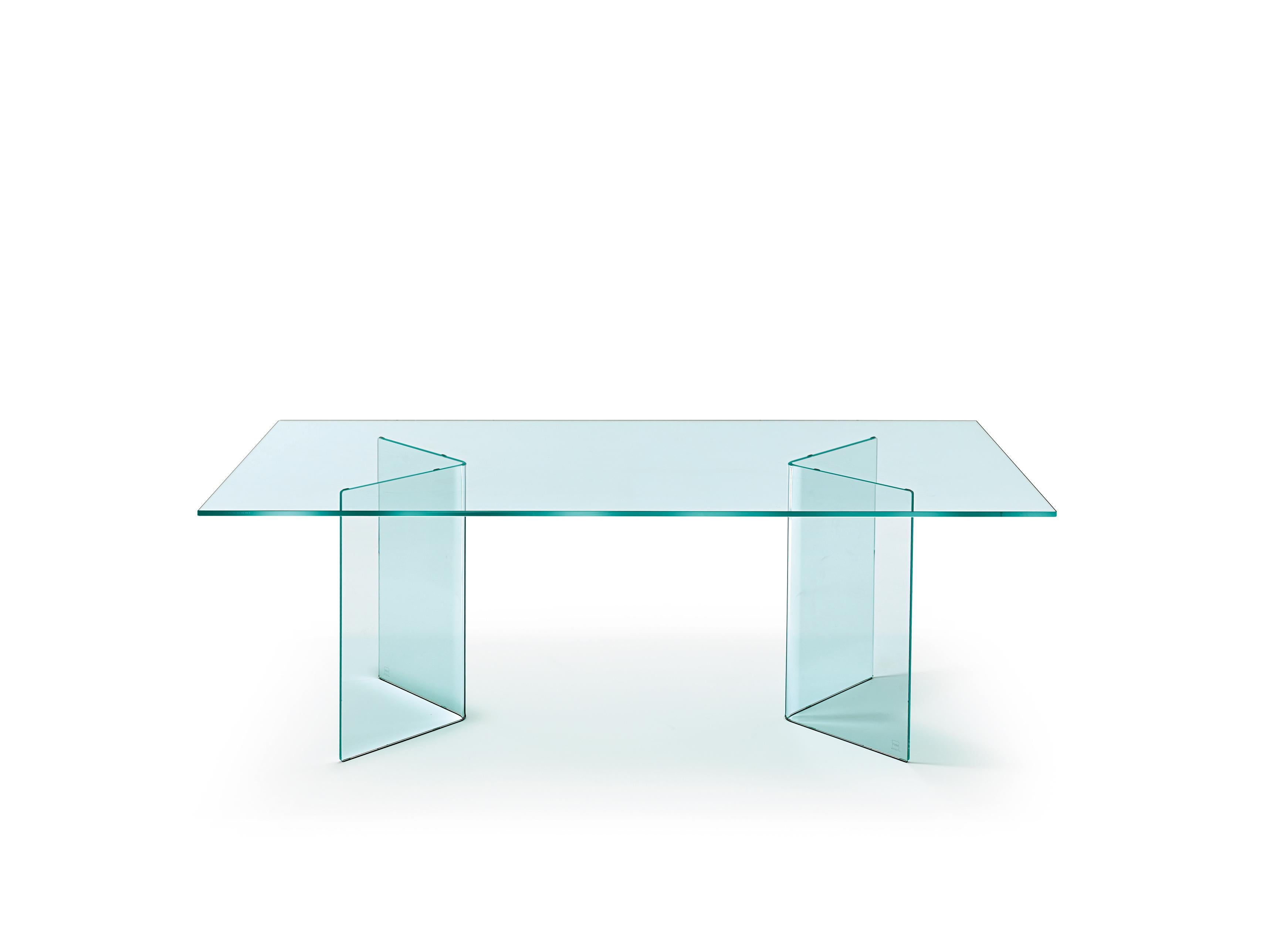 Modern Fiam Italia Customizable All Glass Corner Table by CRS Fiam For Sale