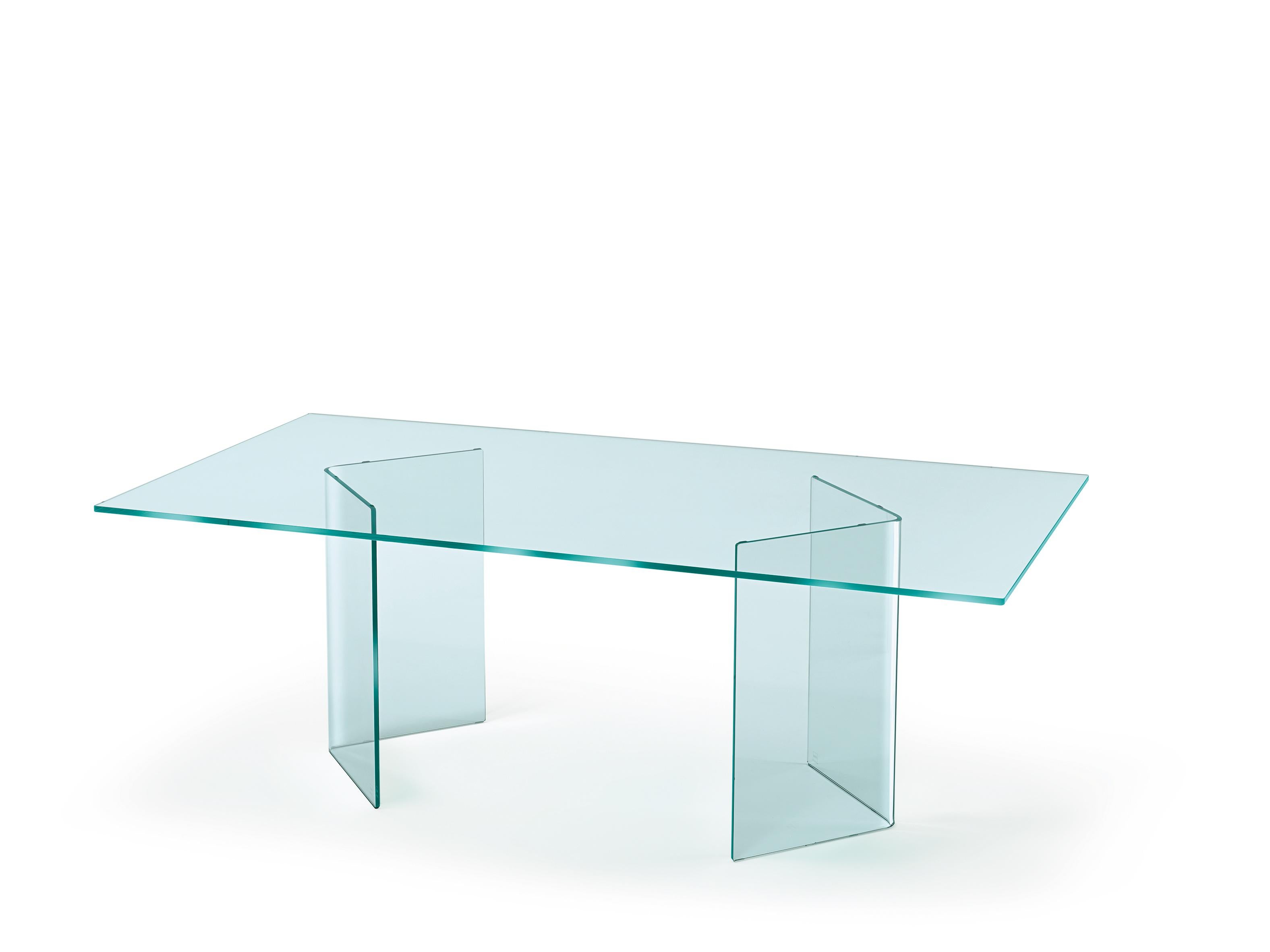 Italian Fiam Italia Customizable All Glass Corner Table by CRS Fiam For Sale