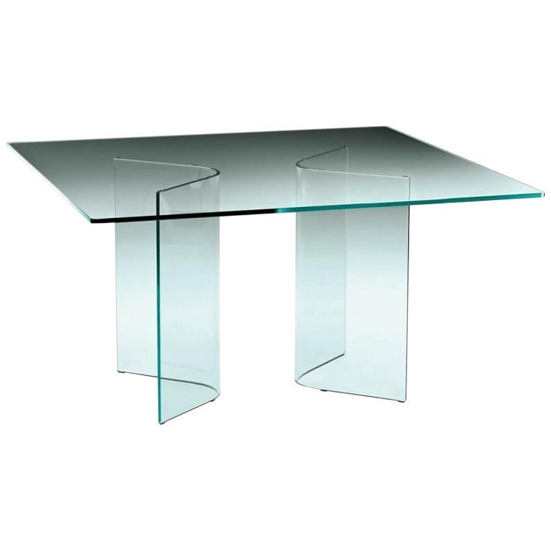 Fiam Corner CO/Q140 Large Square Table in Glass by CRS Fiam