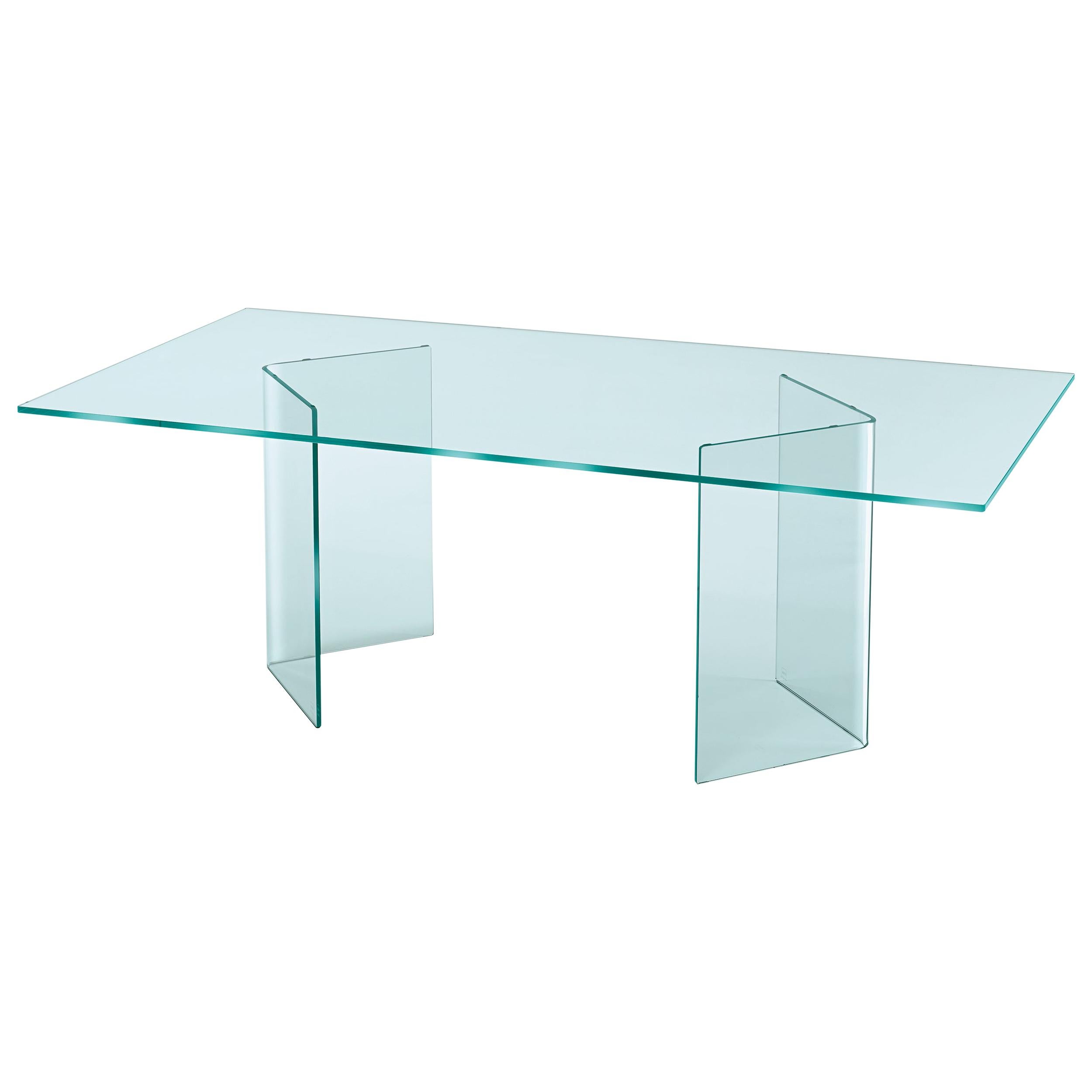 Fiam Italia Coin de verre personnalisable  Table CRS Fiam en vente