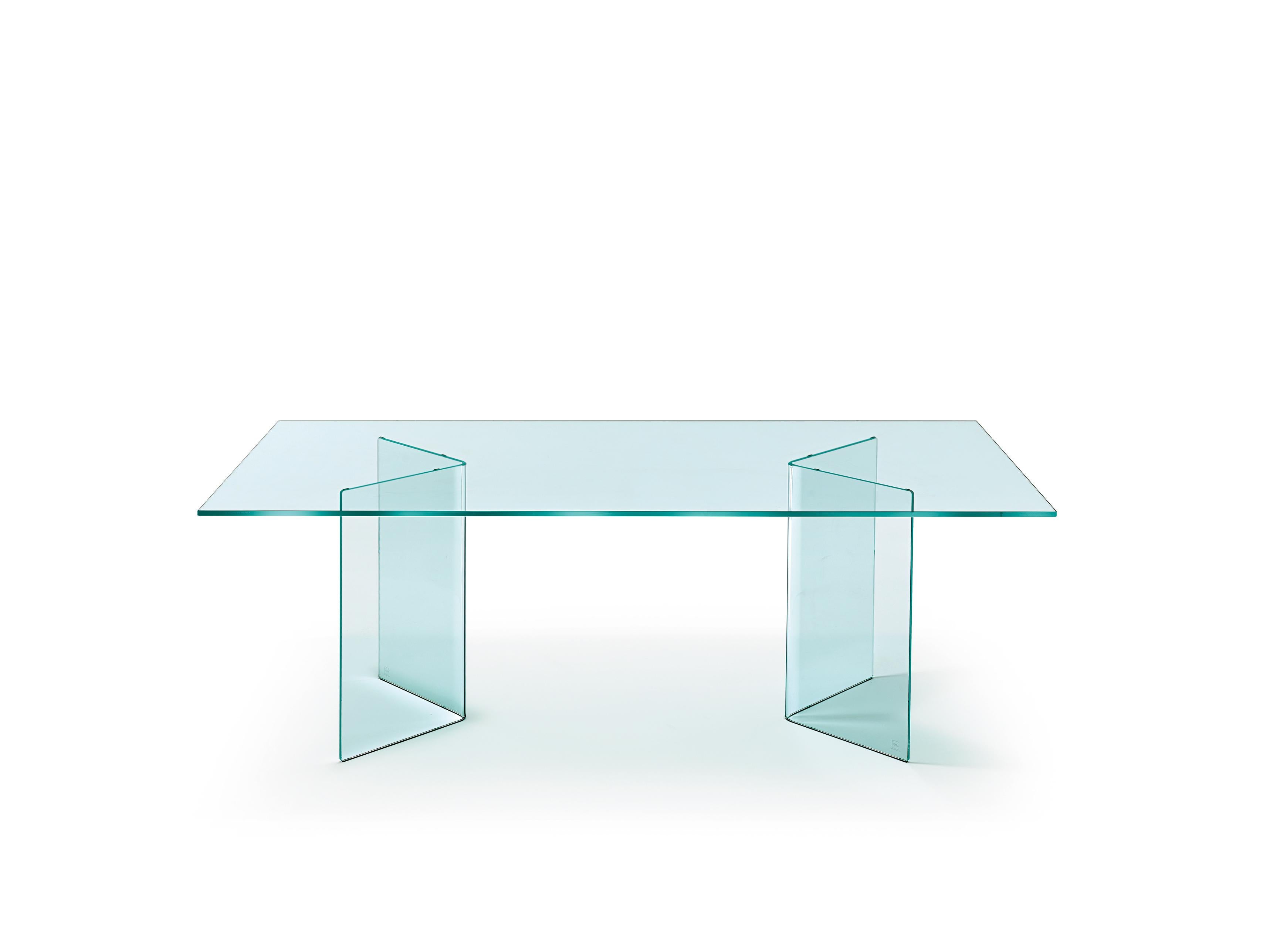 Modern Fiam Italia All Glass Customizable Corner Table by CRS Fiam For Sale
