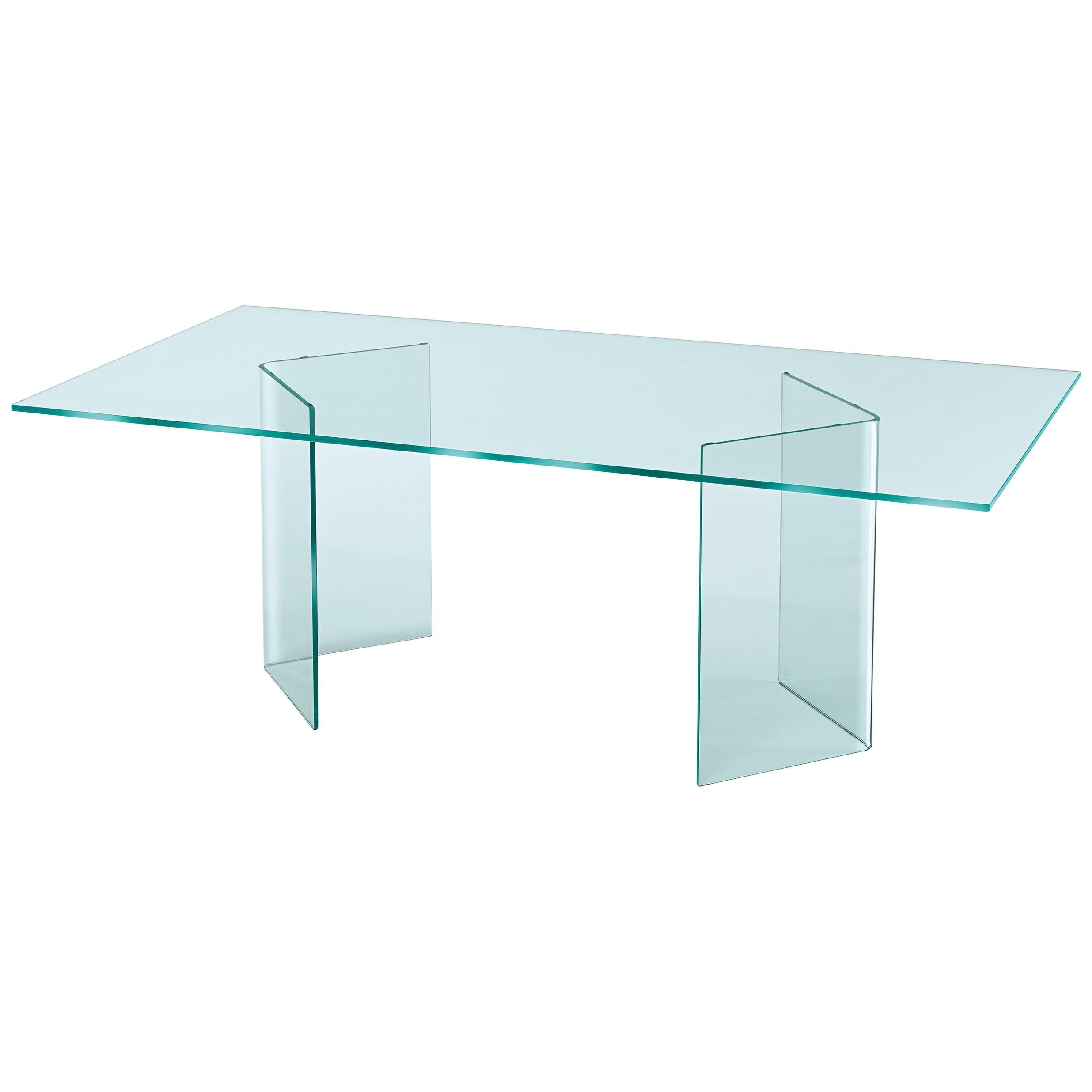 Fiam Italia Customizable All Glass Corner Table by CRS Fiam