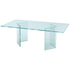 Fiam Corner CO/R220 Large Rectangular Table in Glass, by CRS Fiam
