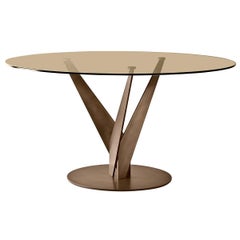 Fiam Italia Epsylon  Table ronde en verre bronze  par Fabio Di Bartolomei