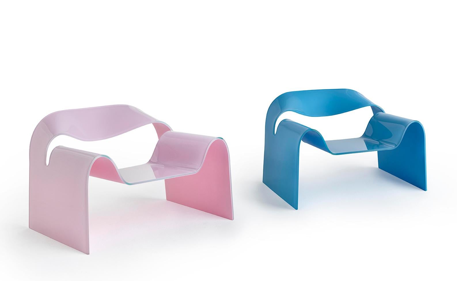 Modern Fiam Italia Ghost Glass Lounge Chair  by Cini Boeri For Sale