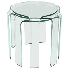 Fiam Glass Nesting Tables Set of Three