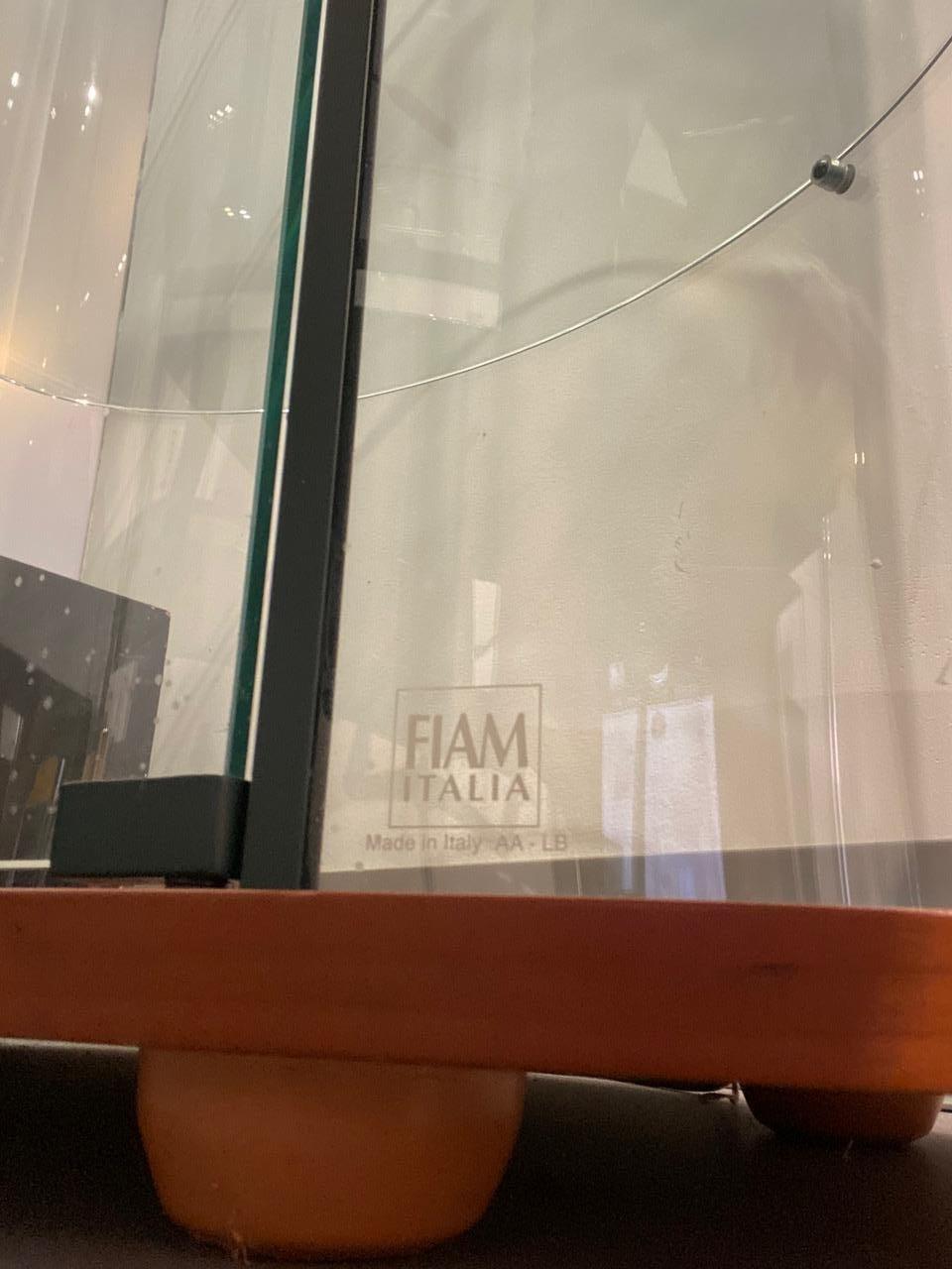 Italian Fiam Glass Showcase Designed by Vittorio Livi