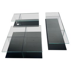 Fiam, Italia 3-Segment Coffee Table /Black Glass by Matteo Nunziati