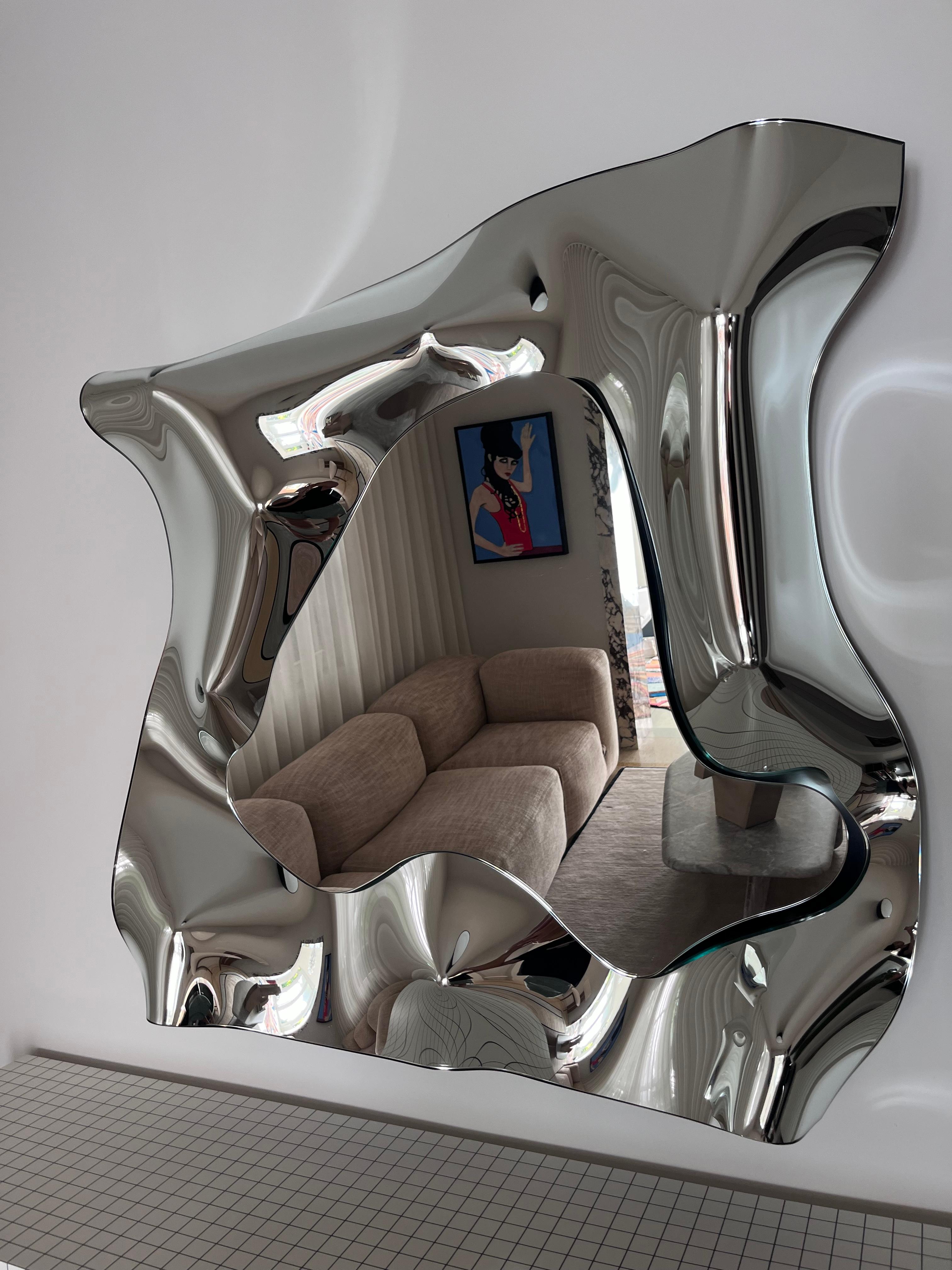 Fiam Italia Christine Mirror by O. Benini, Luca Gonzo & Xhixha in STOCK In Excellent Condition In New York, NY
