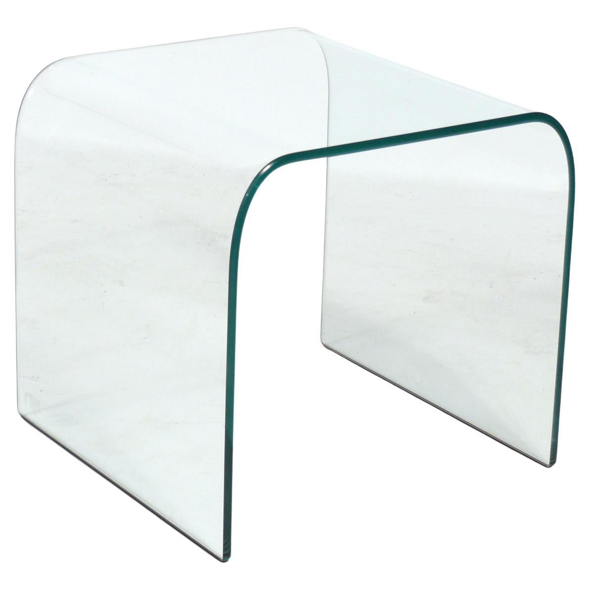 Fiam Italia Curvaceous Glass End Table Coffee Table Mid Century circa 1980s