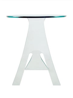 FIAM Italia Glass Side Table ‘Grillo’ by Vittorio Livi, ca. 1980s