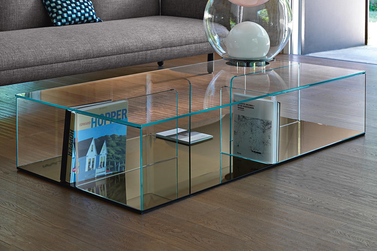 Fiam Italia Quadra Coffee Table with Bronze Glass Base by Matteo Nunziati In New Condition For Sale In New York, NY