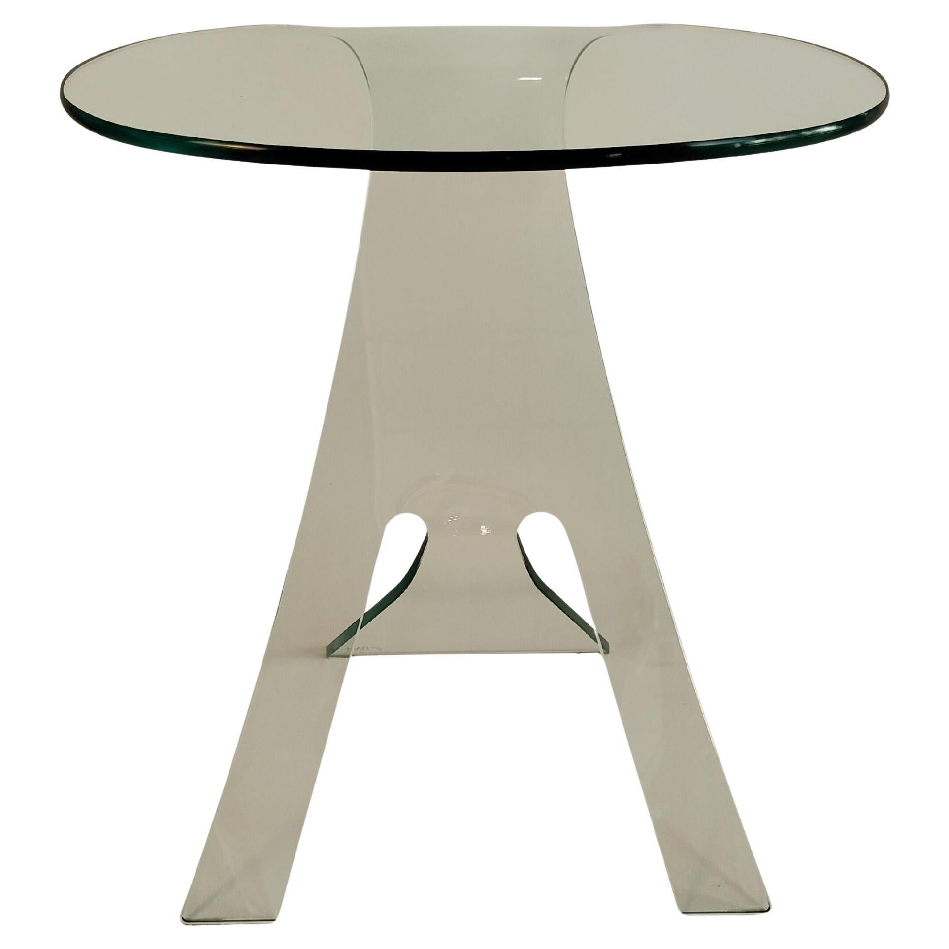 FIAM Italia Mesa de centro 'Grillo' de Vittorio Livi, cristal curvado, Italia, 1980