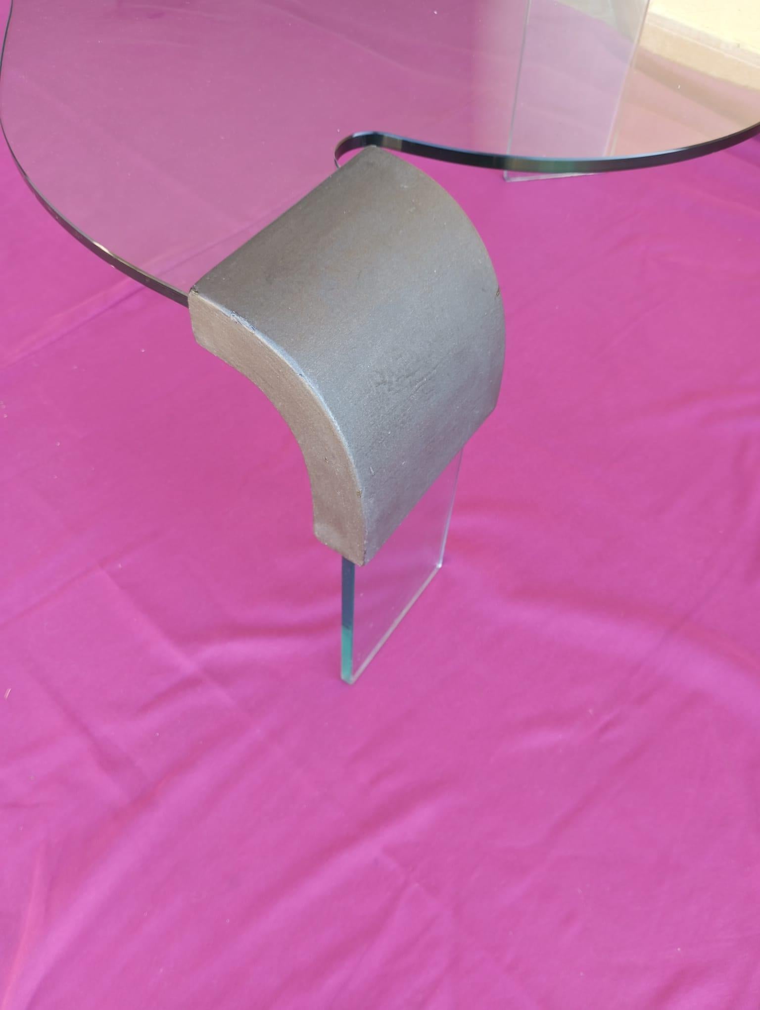 FIAM Italia tavolino scultoreo in vetro curvato, anni '80 en venta 3