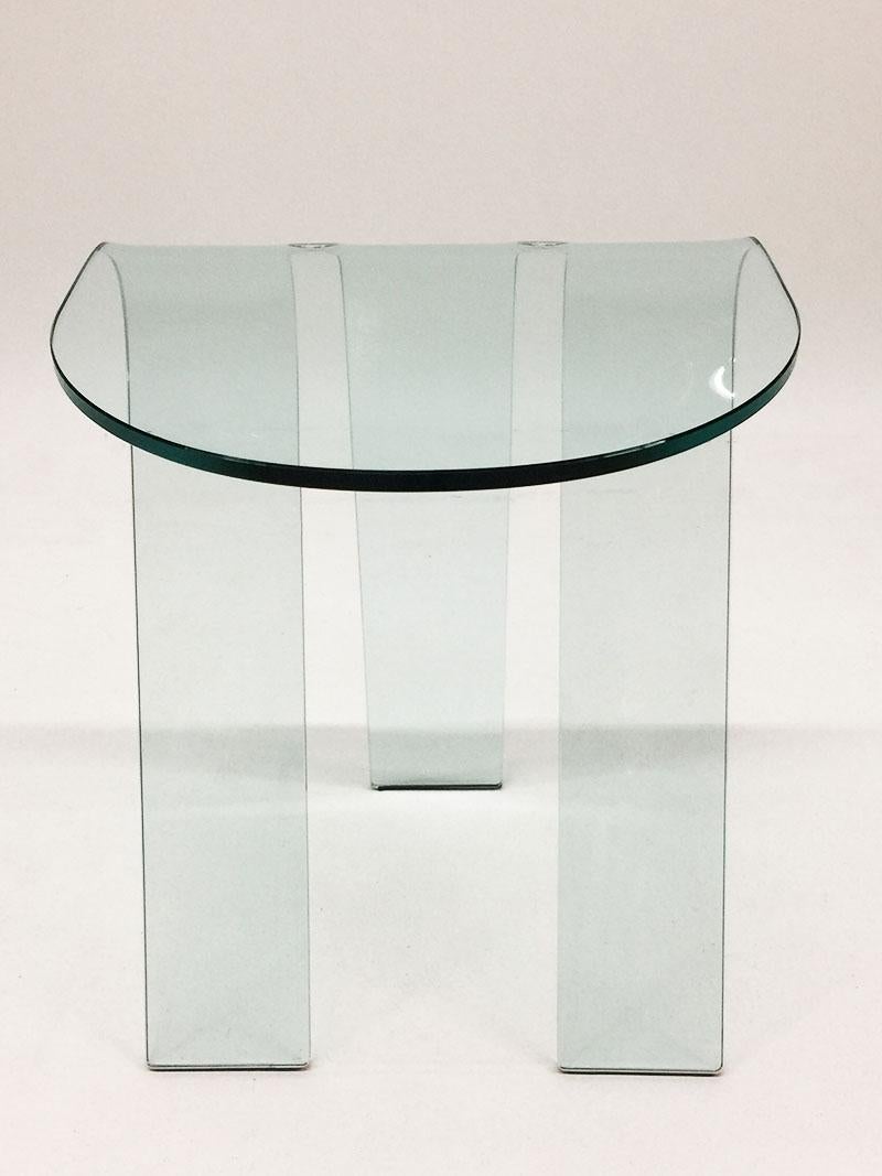 Fiam Italian Design Glass Side Table In Good Condition In Delft, NL